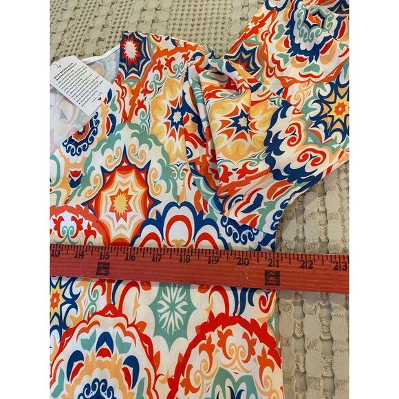 Dress Womans Size Large Bright Boho Hippie 70’s NWT  Silky Feel Woodstock Retro - Picture 9 of 10